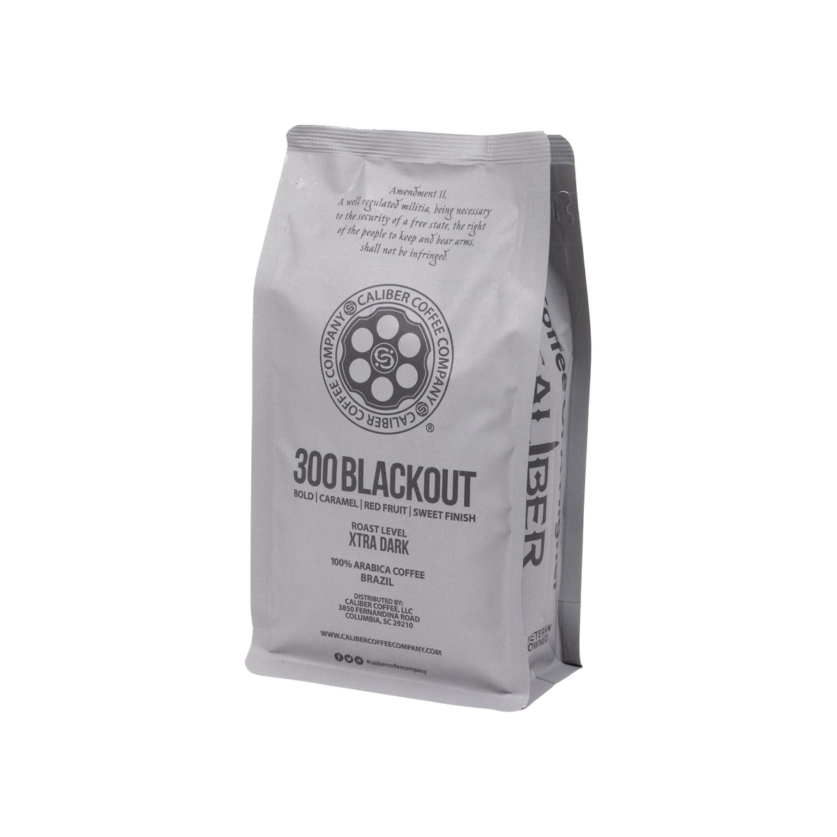 Caliber Coffee 300 Blackout, Ground Dark Roast – Bold, Caramel, Sweet Finish, Red Fruit Flavors – 100% Artisan Roasted Arabica Coffee – Small-Batch